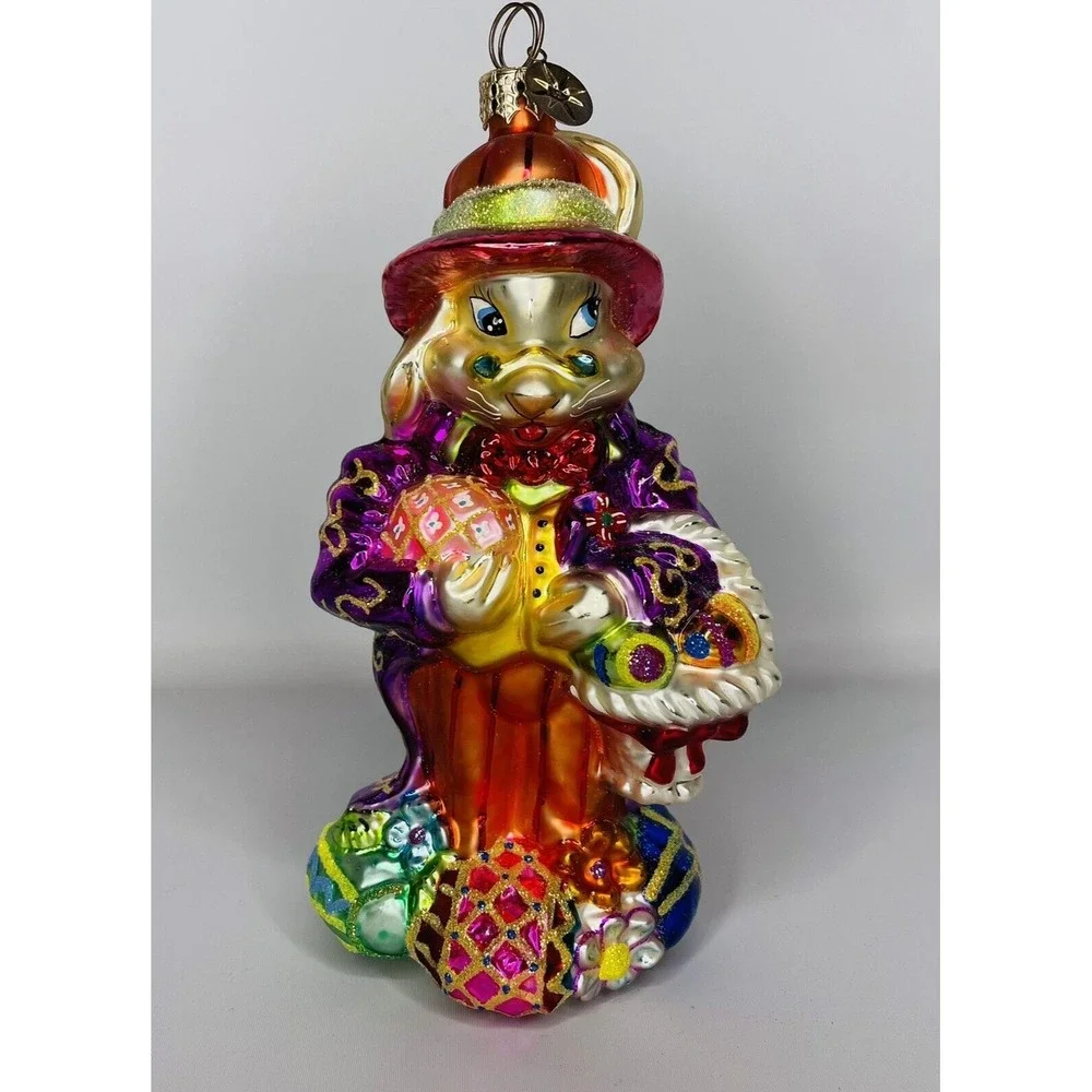 Christopher Radko Ornament DAPPER HARE JR. Spring Easter Blown Glass‎ 6.5